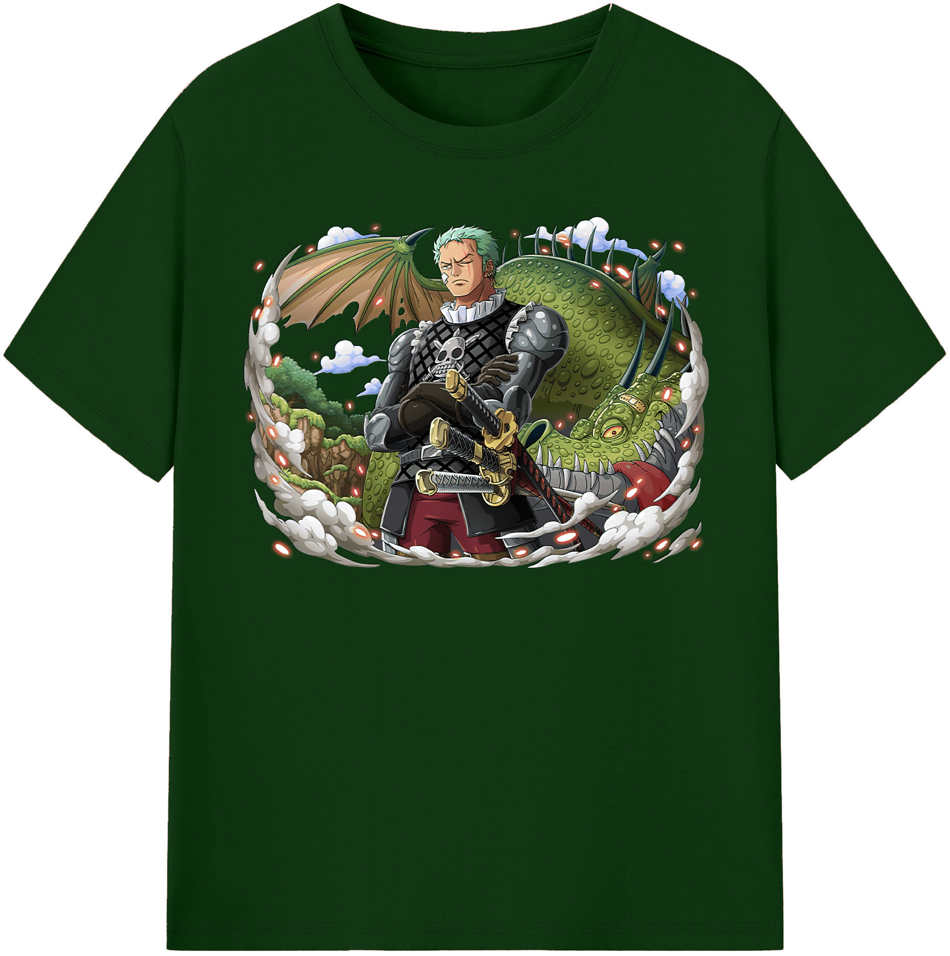 ワンピース ロロノア・ゾロ ONE PIECE Roronoa Zoro 綿100％半袖Tシャツ（フロントプリント）